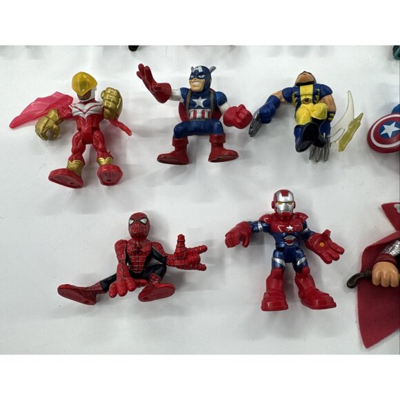 Marvel Super Hero Squad Figures Lot of 14 Hasbro Playskool Mini Spiderman Bundle - Picture 7 of 13